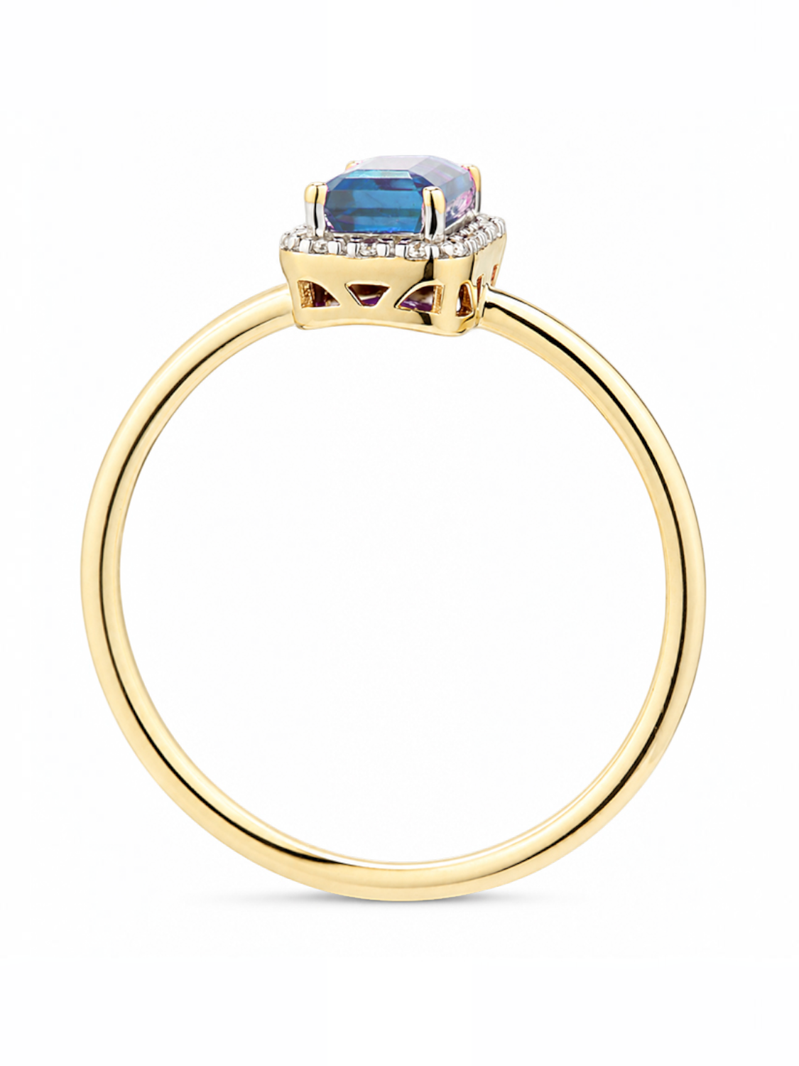 Ring, mit Blautopas, 375 Gelbgold