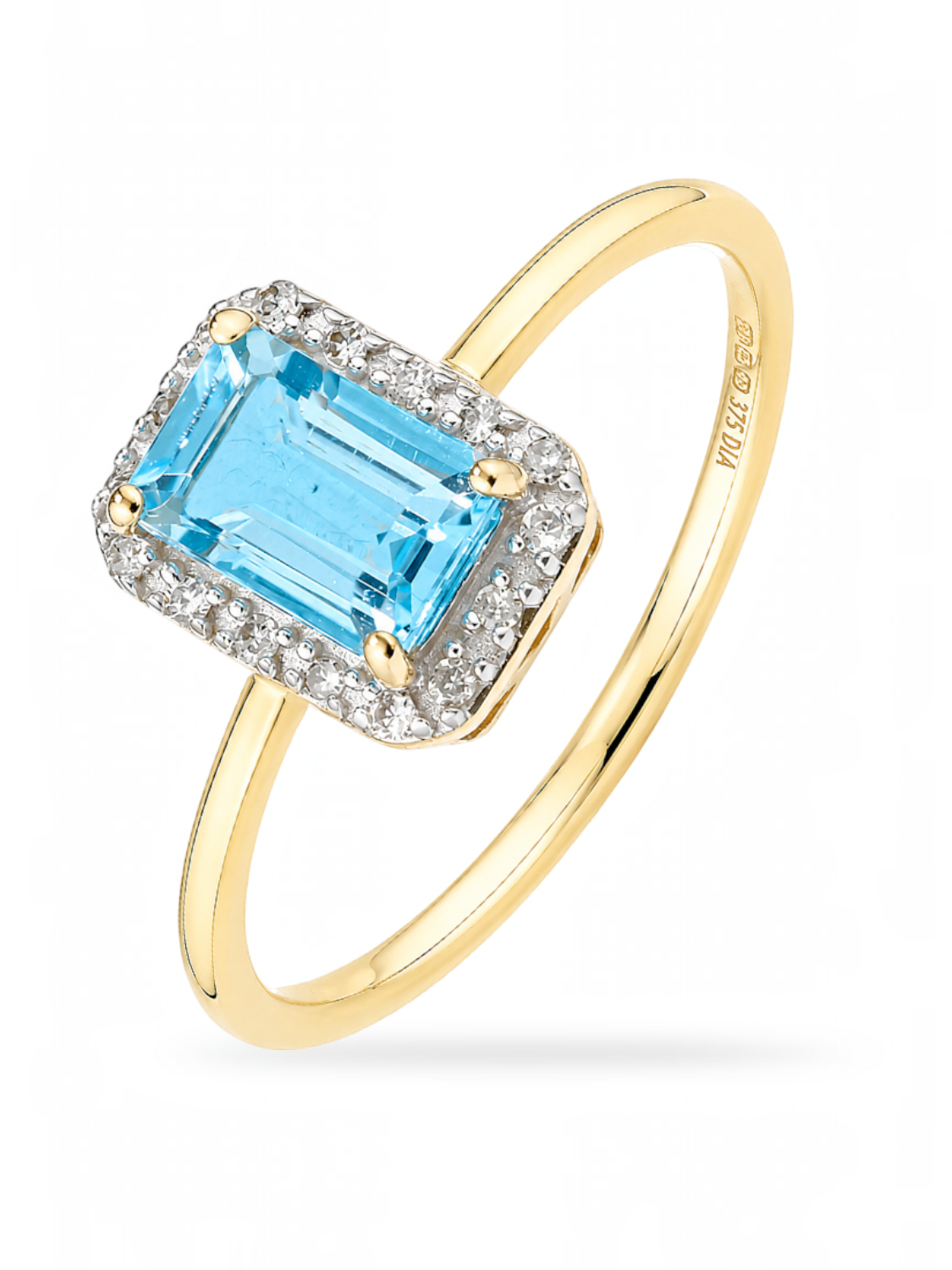 Ring, mit Blautopas, 375 Gelbgold