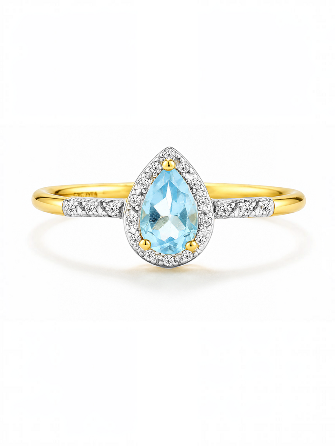 Ring, mit Blautopas, 375 Gelbgold