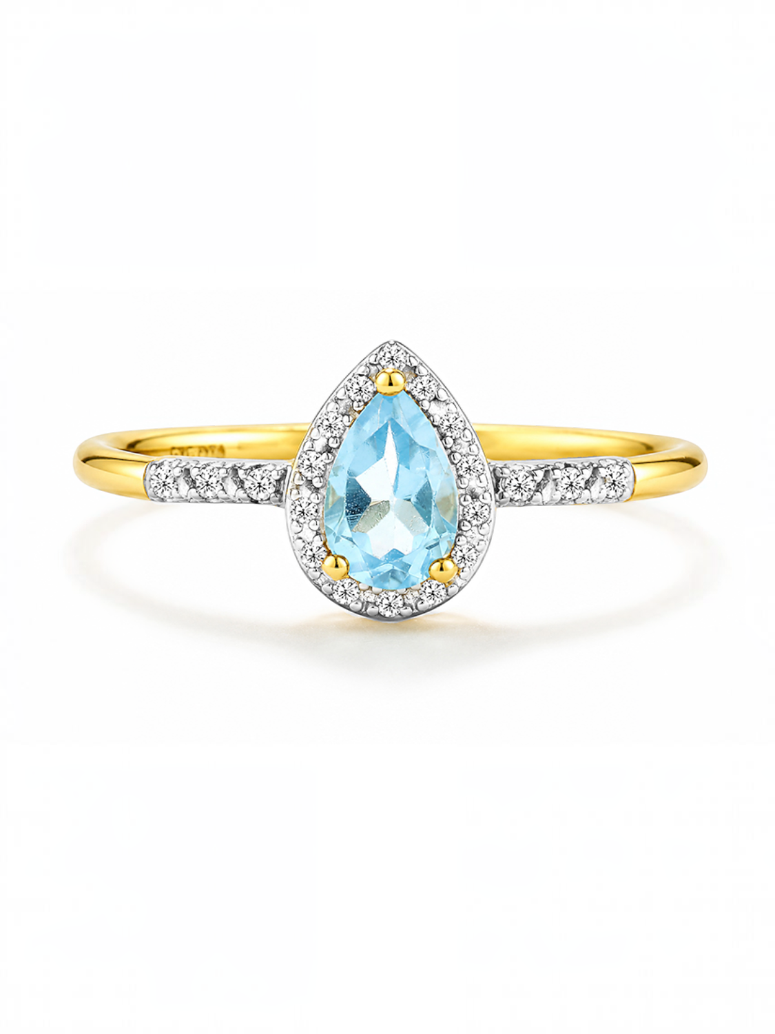 Ring, mit Blautopas, 375 Gelbgold