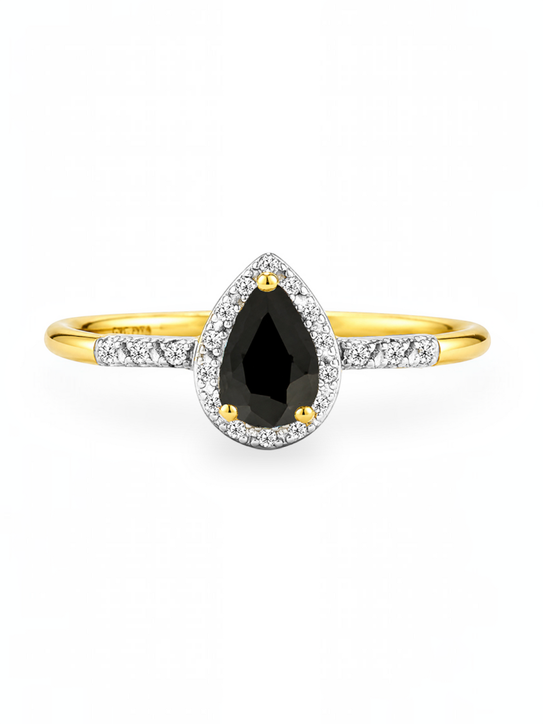 Ring, mit Saphir, 375 Gelbgold