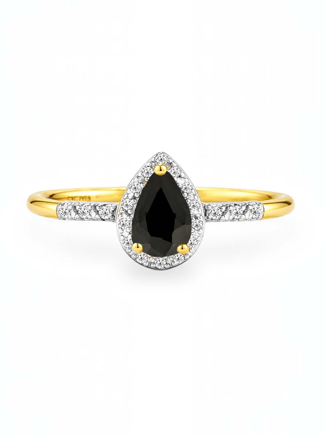 Ring, mit Saphir, 375 Gelbgold