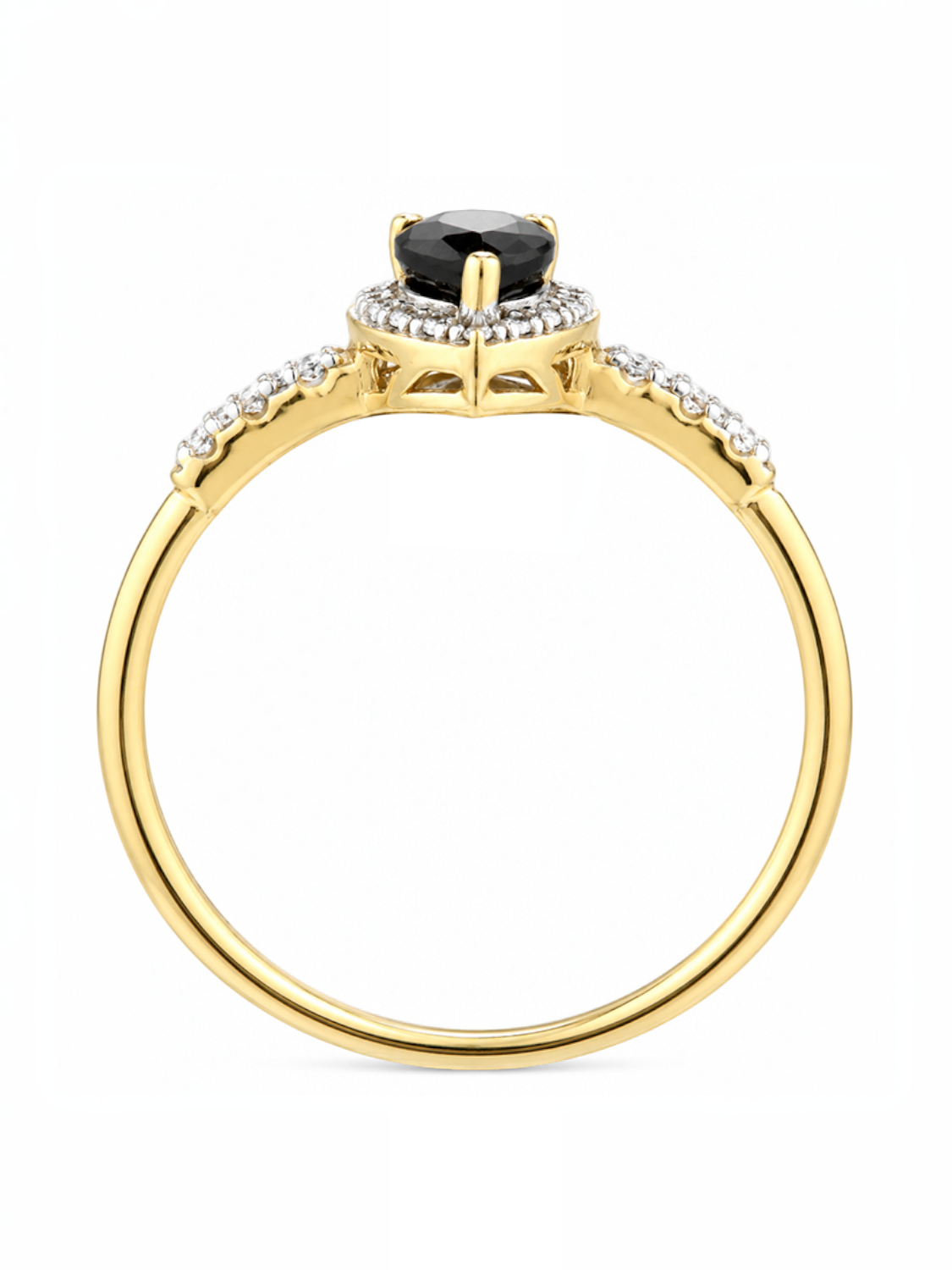 Ring, mit Saphir, 375 Gelbgold
