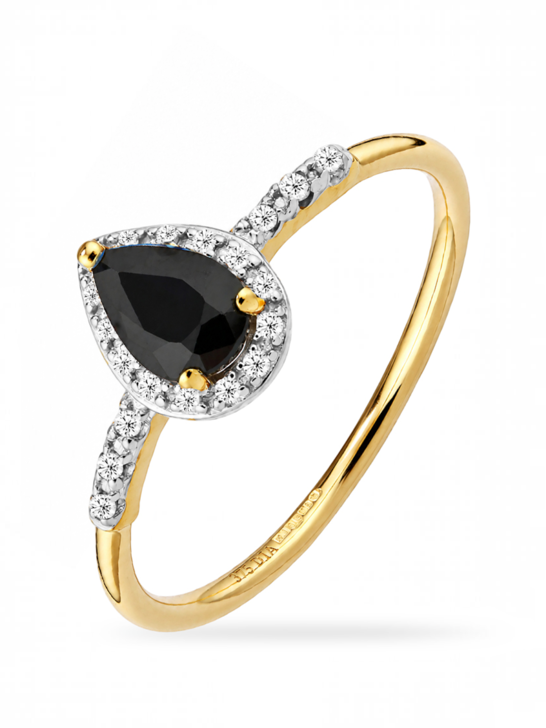 Ring, mit Saphir, 375 Gelbgold