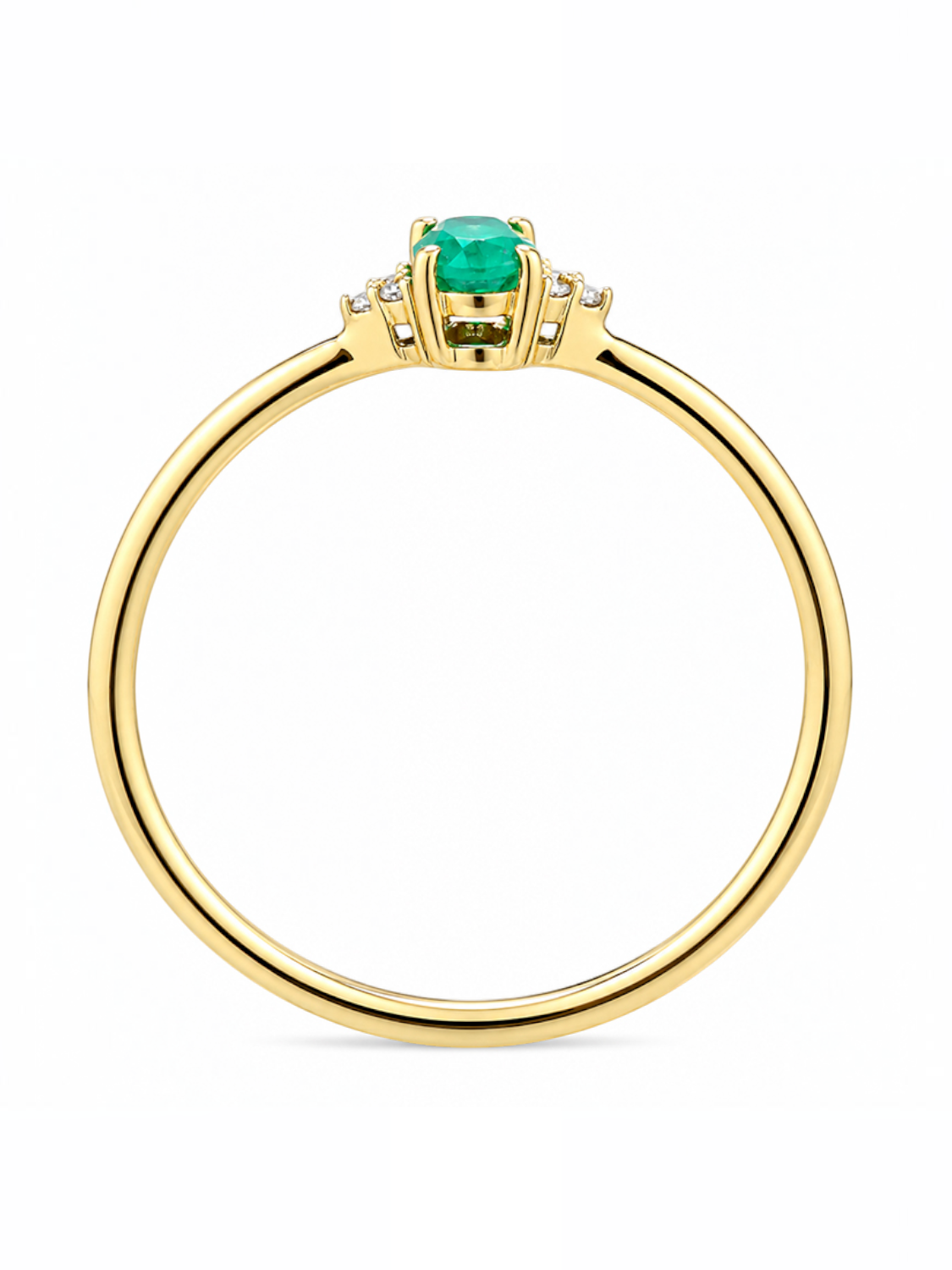Ring, mit Smaragd, 375 Gelbgold