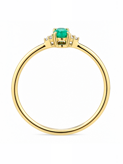 Ring, mit Smaragd, 375 Gelbgold