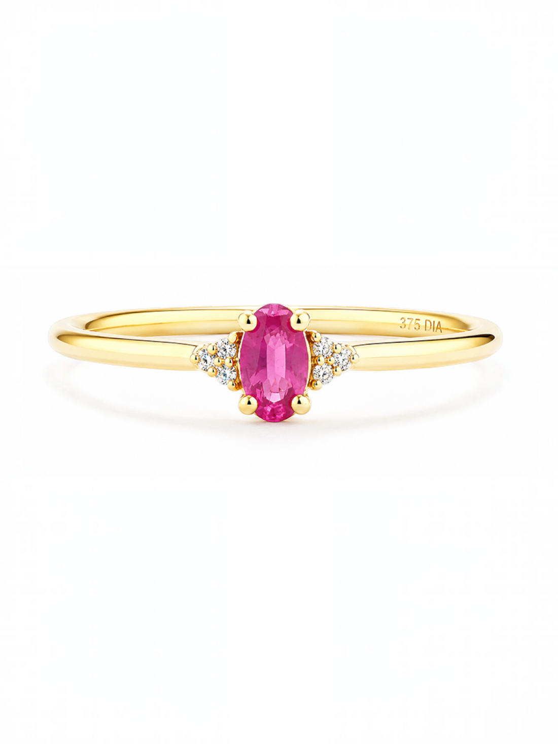 Ring, mit Rubin, 375 Gelbgold