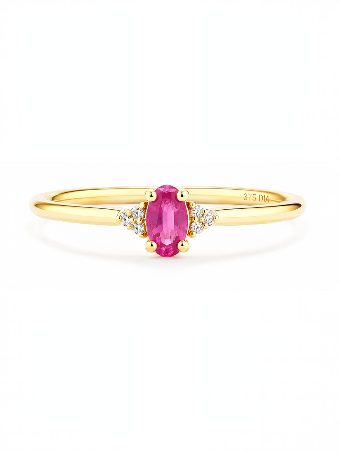 Ring, mit Rubin, 375 Gelbgold