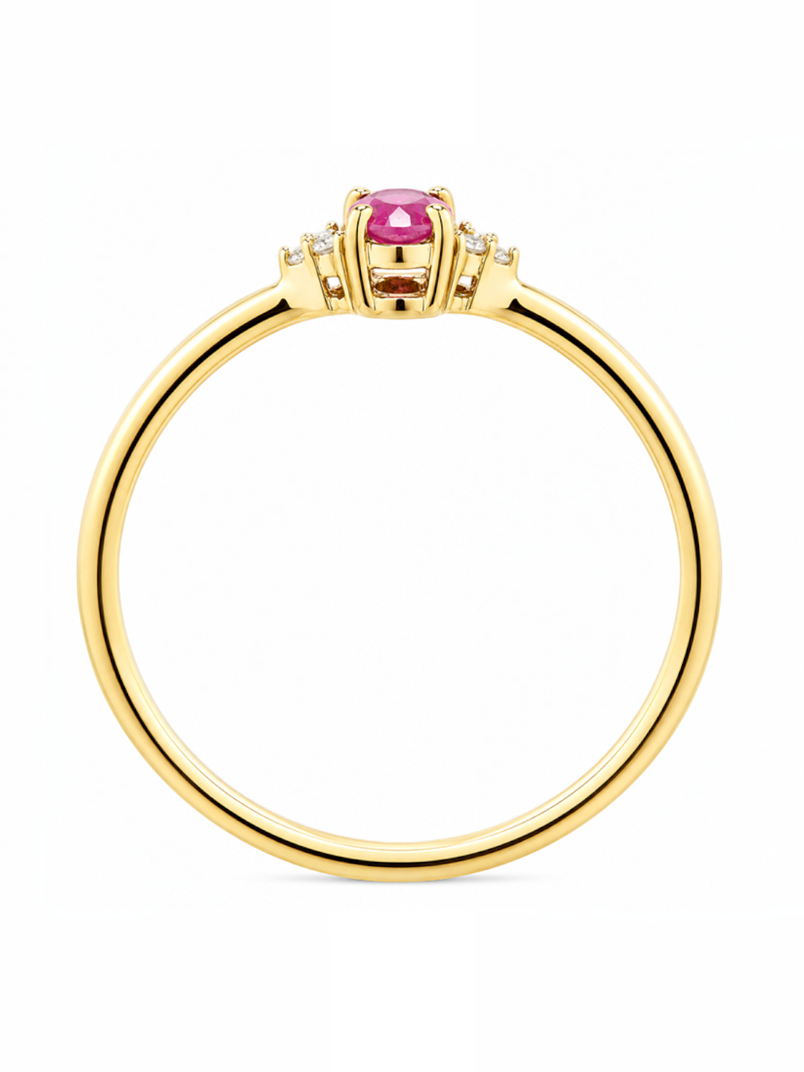 Ring, mit Rubin, 375 Gelbgold