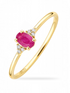 Ring, mit Rubin, 375 Gelbgold