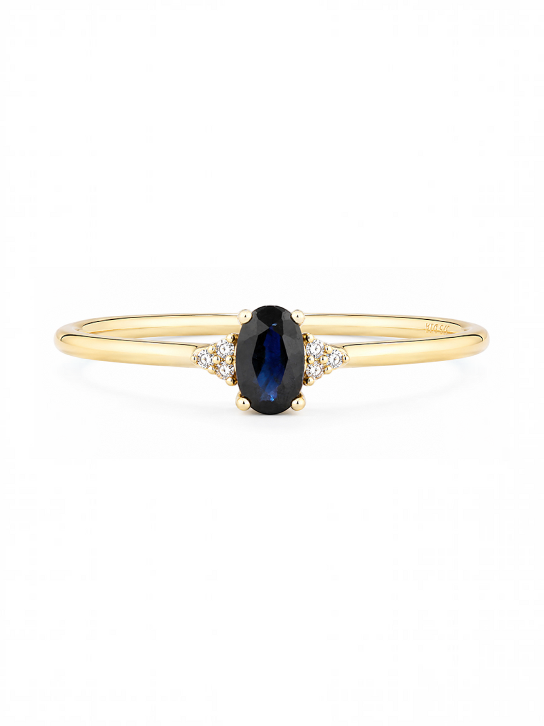 Ring, mit Saphir, 375 Gelbgold