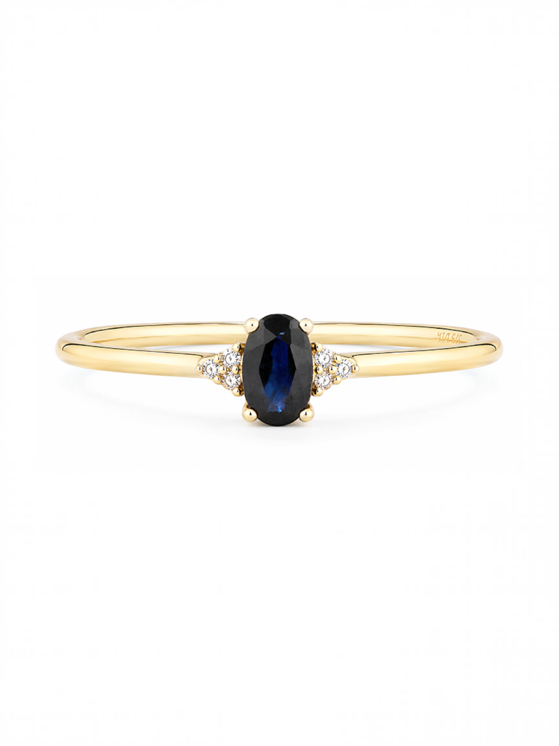 Ring, mit Saphir, 375 Gelbgold