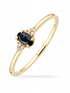 Ring, mit Saphir, 375 Gelbgold