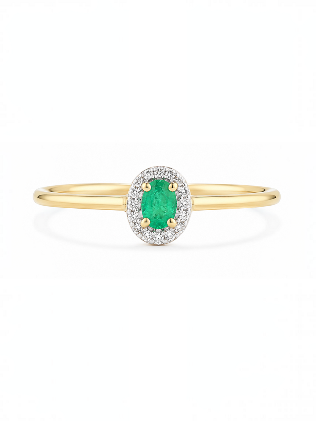 Ring, mit Smaragd, 375 Gelbgold