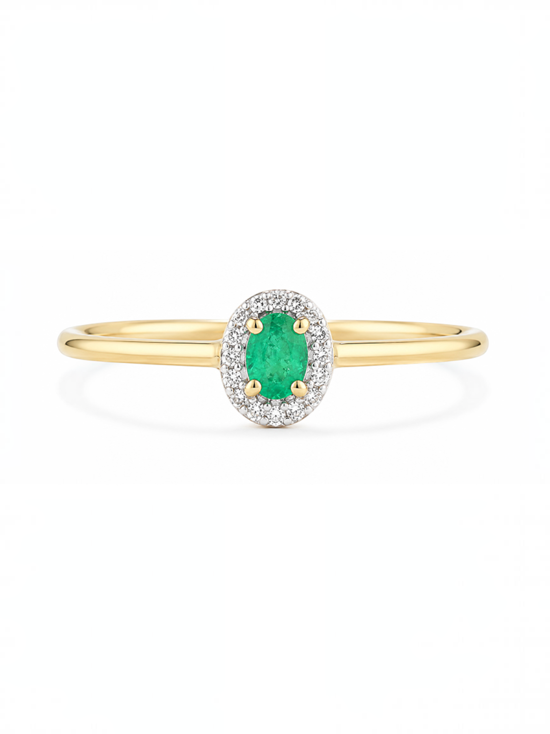 Ring, mit Smaragd, 375 Gelbgold