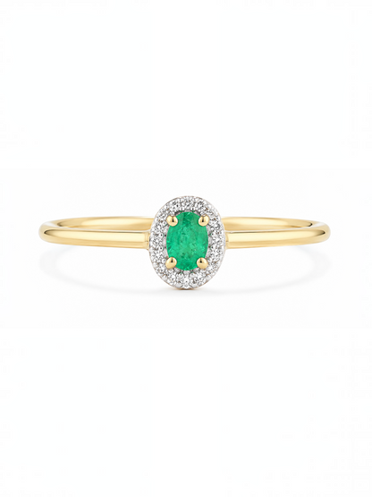Ring, mit Smaragd, 375 Gelbgold