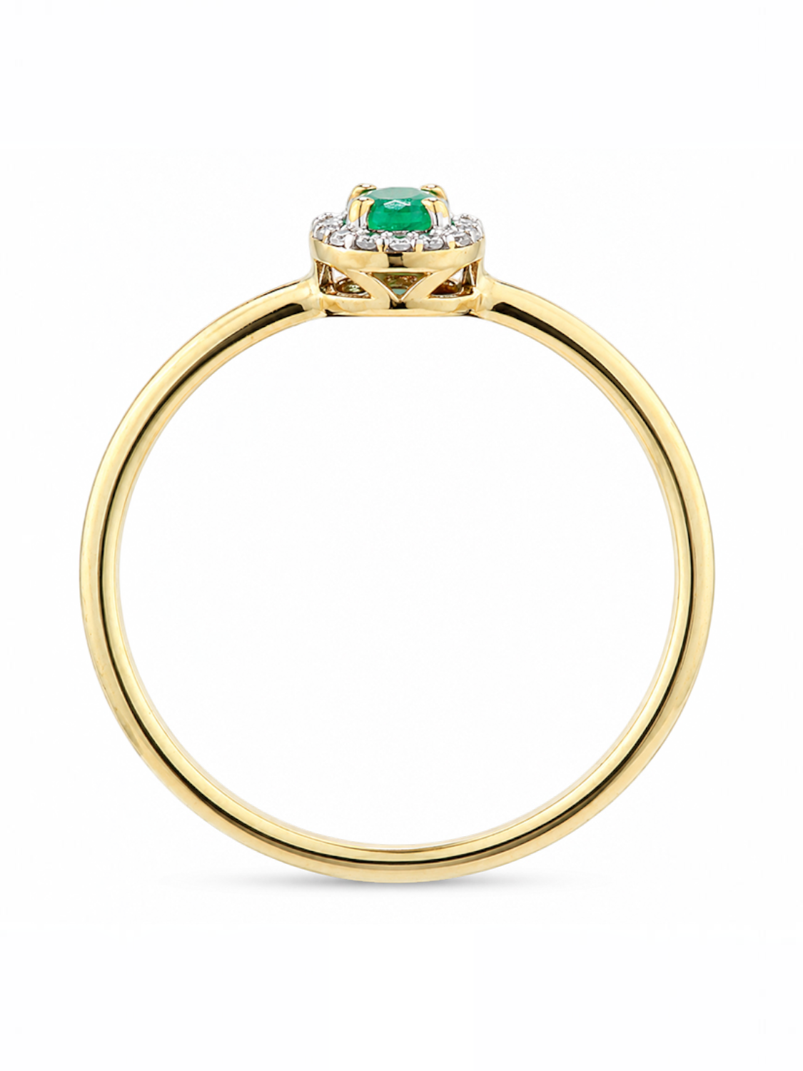 Ring, mit Smaragd, 375 Gelbgold