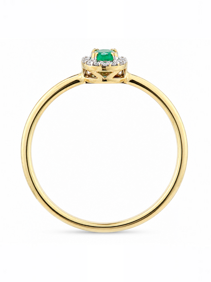 Ring, mit Smaragd, 375 Gelbgold
