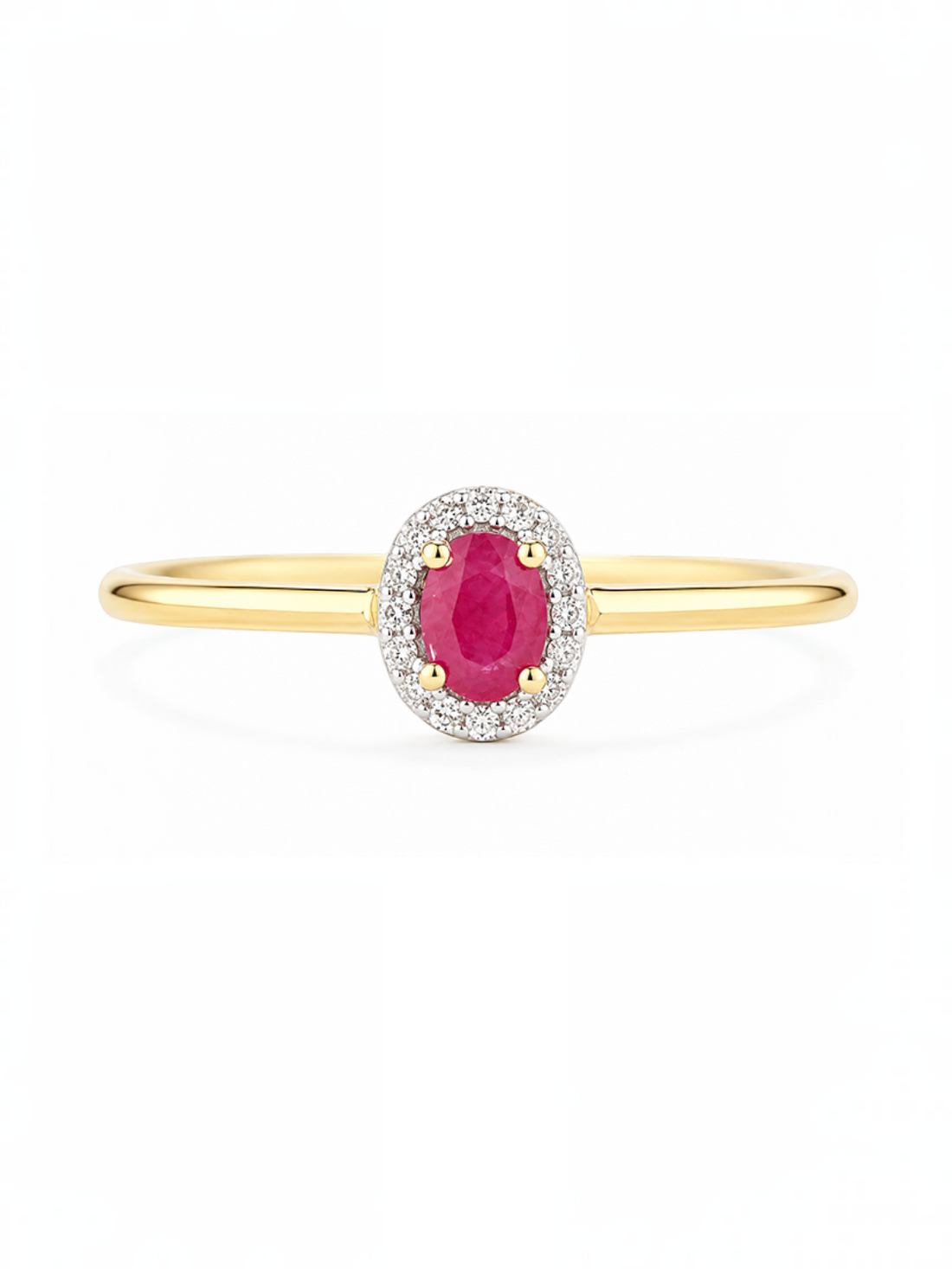 Ring, mit Rubin, 375 Gelbgold