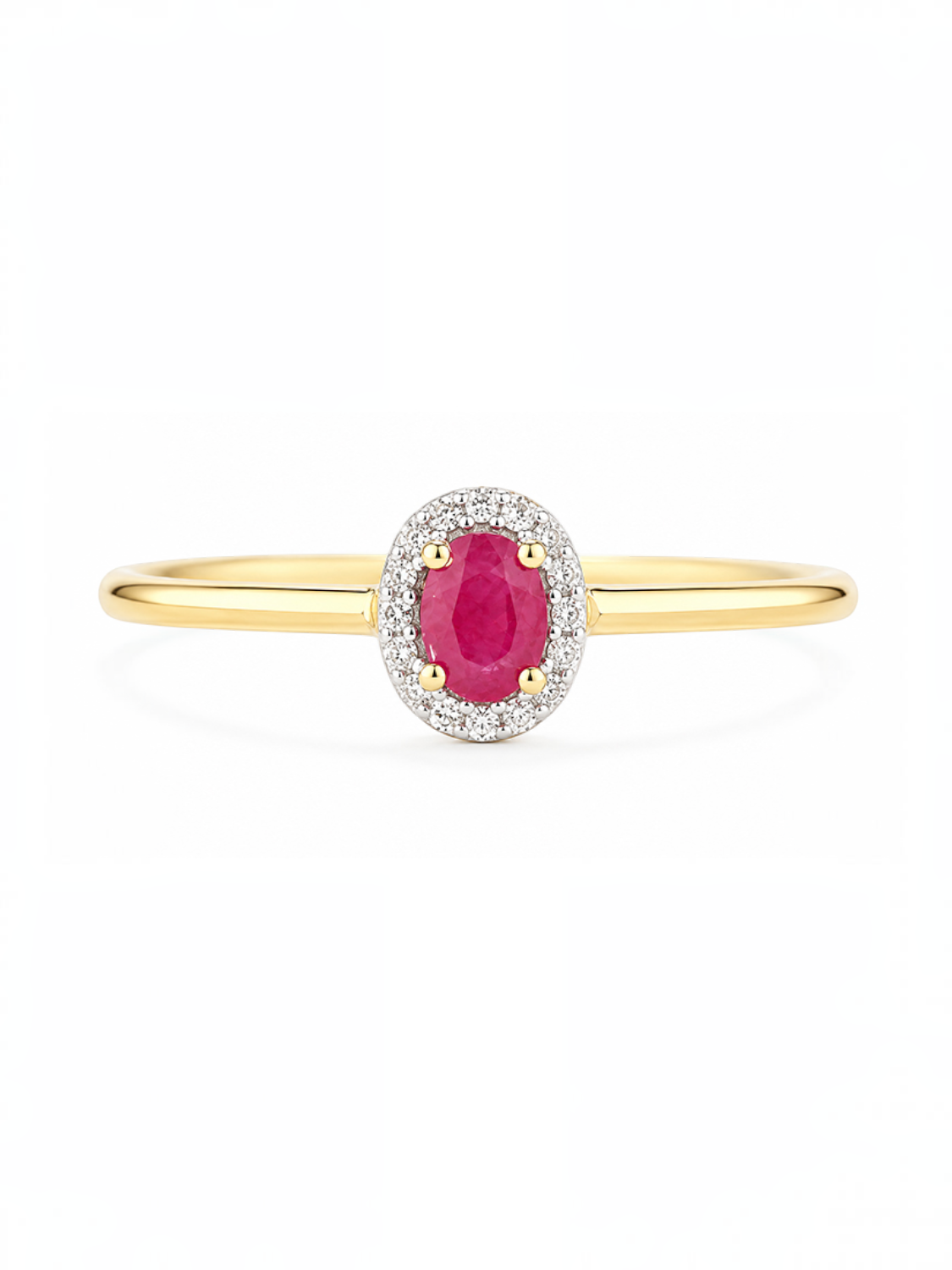 Ring, mit Rubin, 375 Gelbgold