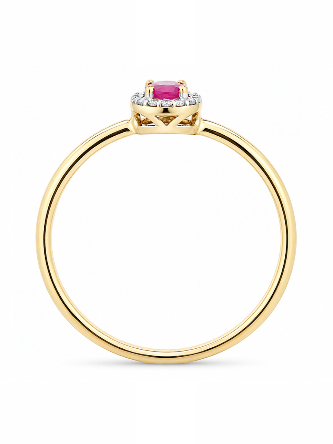 Ring, mit Rubin, 375 Gelbgold
