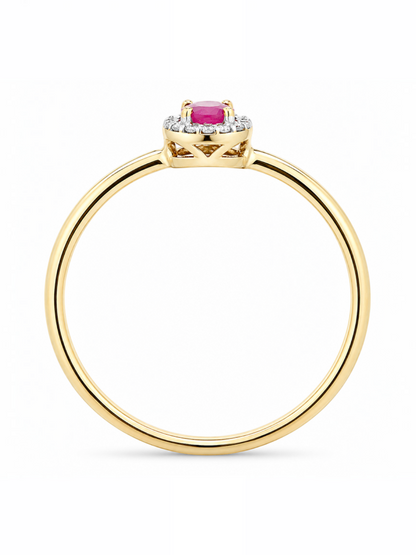 Ring, mit Rubin, 375 Gelbgold
