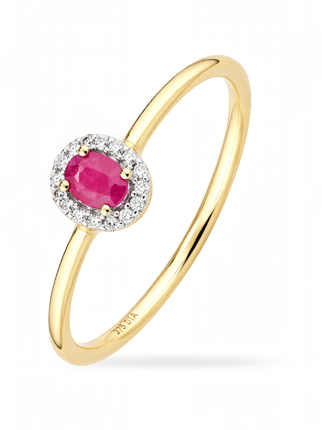 Ring, mit Rubin, 375 Gelbgold