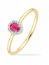 Ring, mit Rubin, 375 Gelbgold