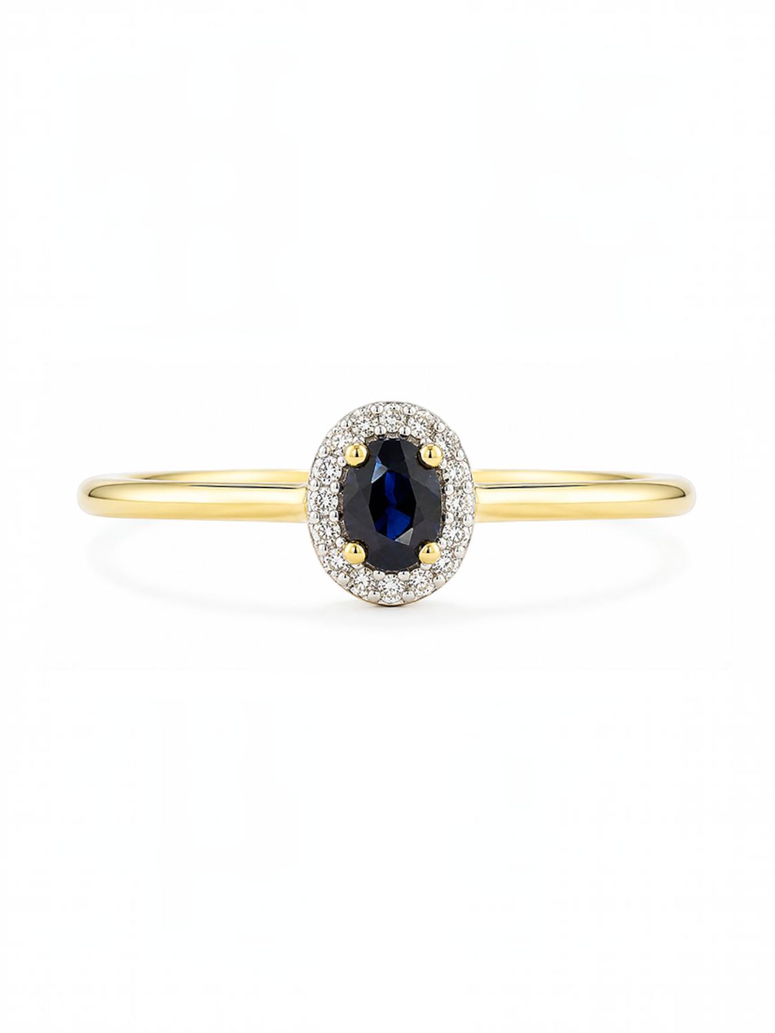 Ring, mit Saphir, 375 Gelbgold
