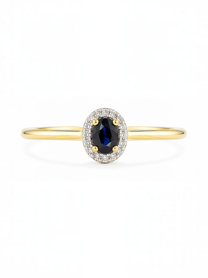 Ring, mit Saphir, 375 Gelbgold