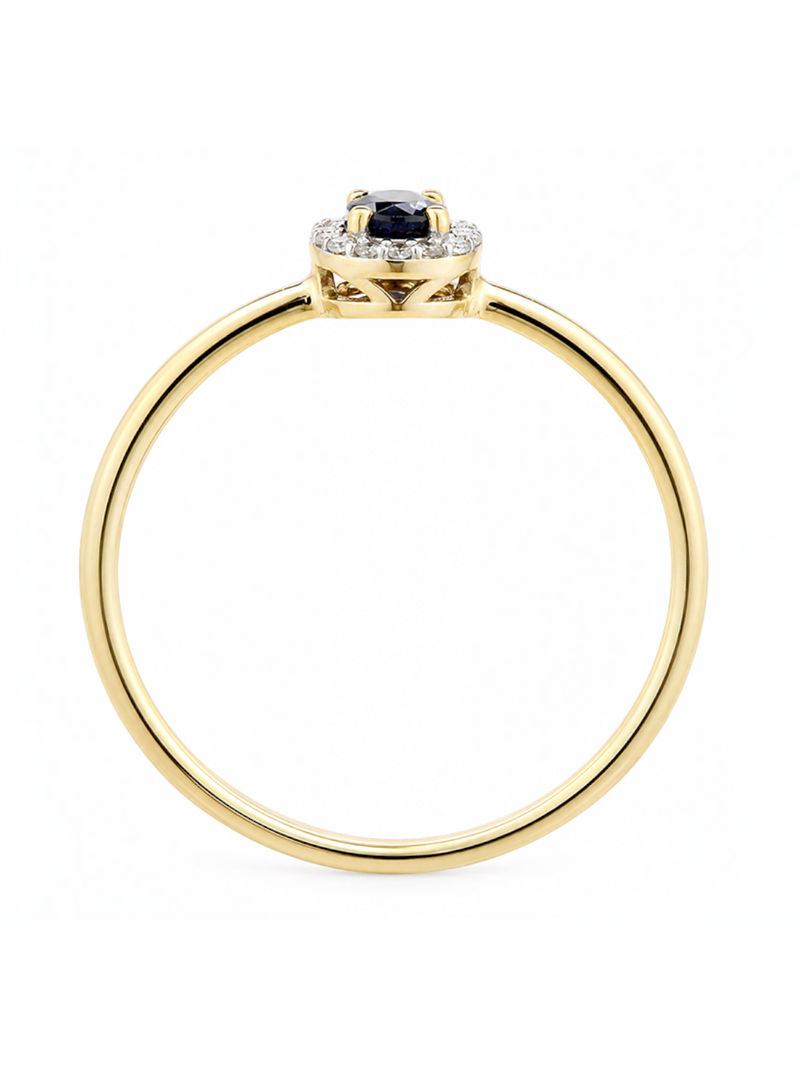 Ring, mit Saphir, 375 Gelbgold