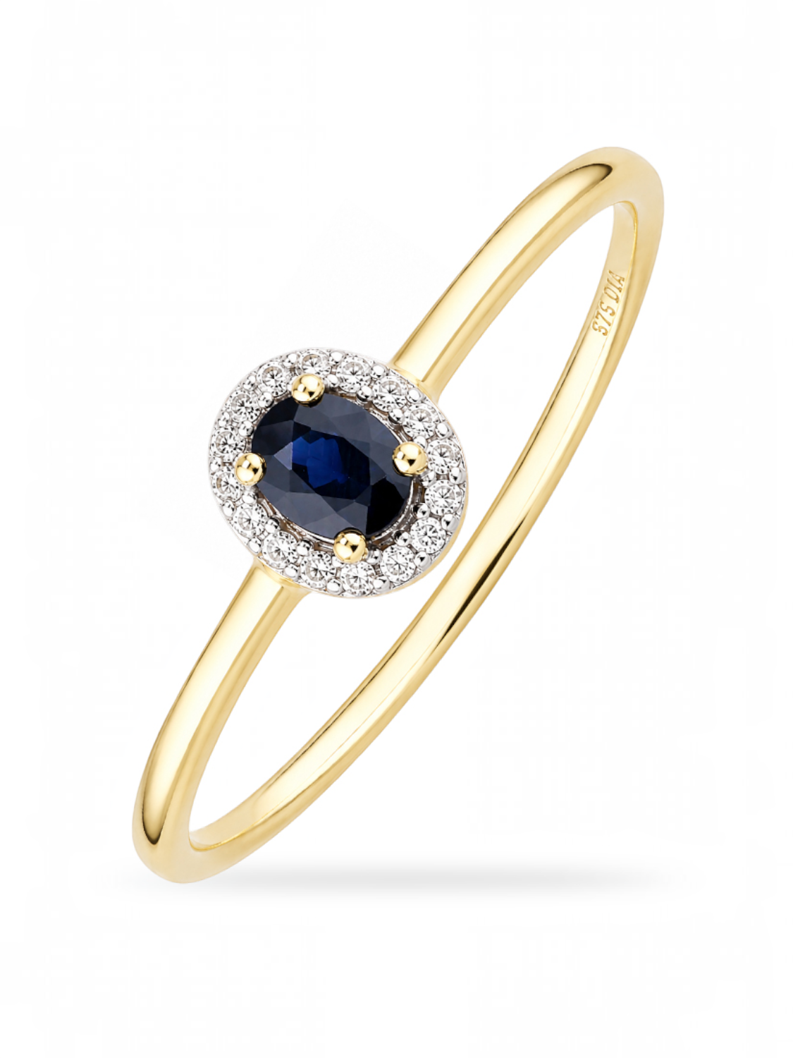 Ring, mit Saphir, 375 Gelbgold