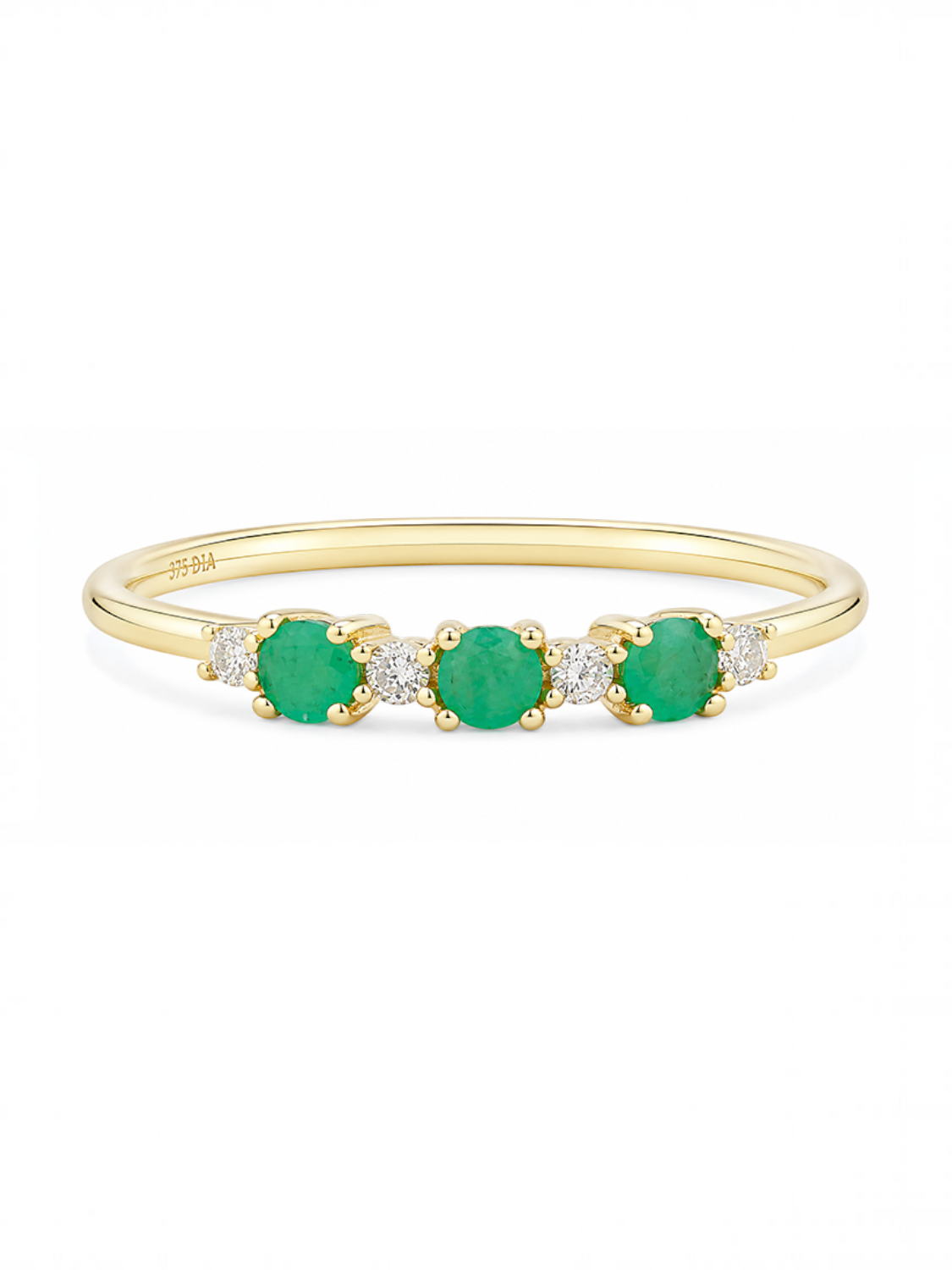 Ring, mit Smaragd, 375 Gelbgold