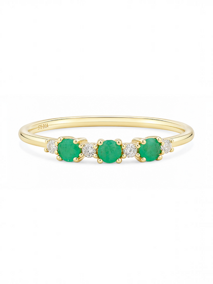 Ring, mit Smaragd, 375 Gelbgold