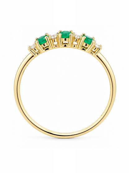 Ring, mit Smaragd, 375 Gelbgold