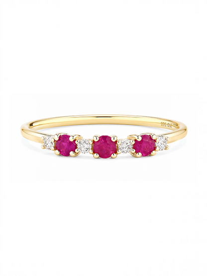 Ring, mit Rubin, 375 Gelbgold