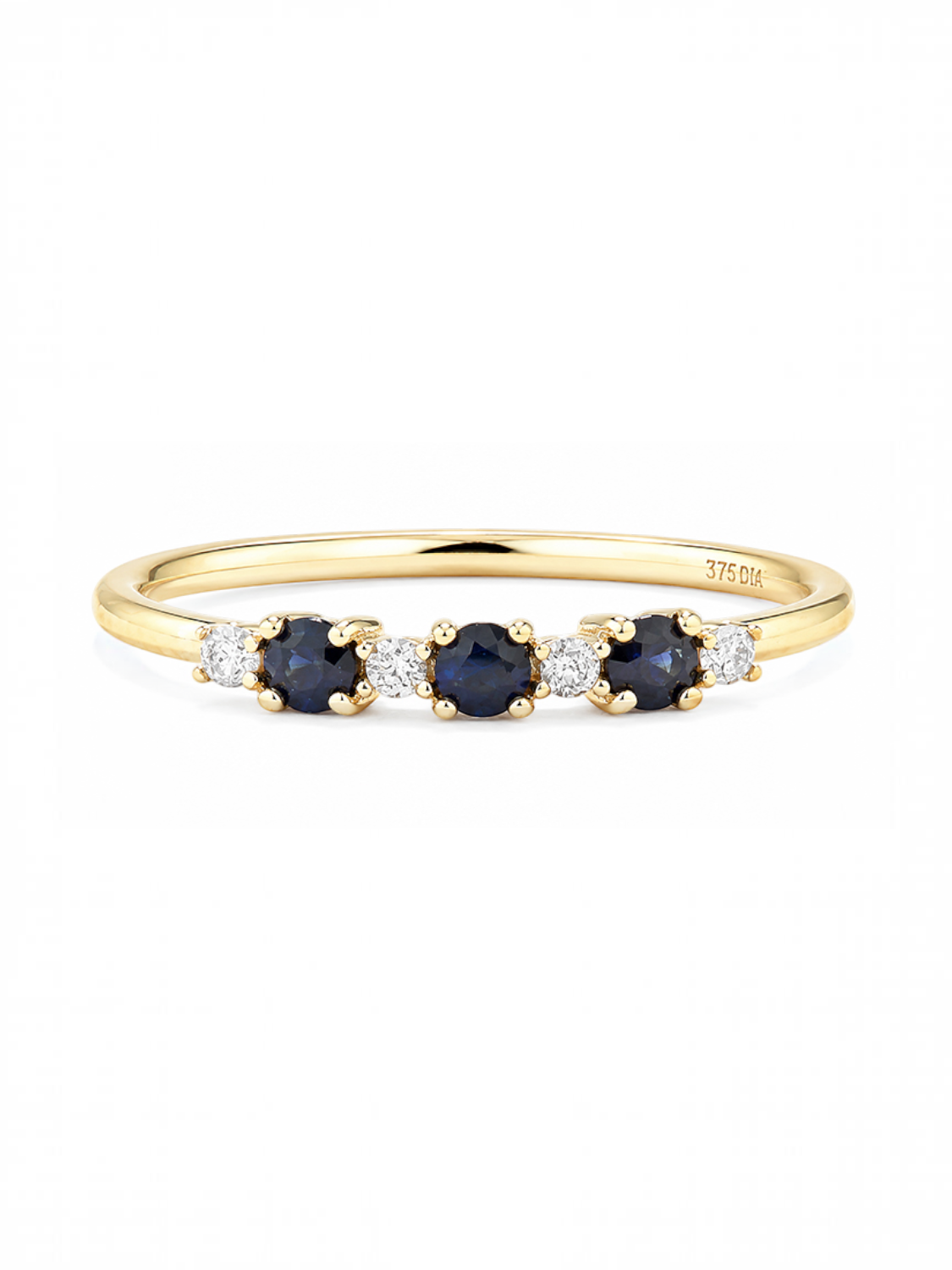 Ring, mit Saphir, 375 Gelbgold