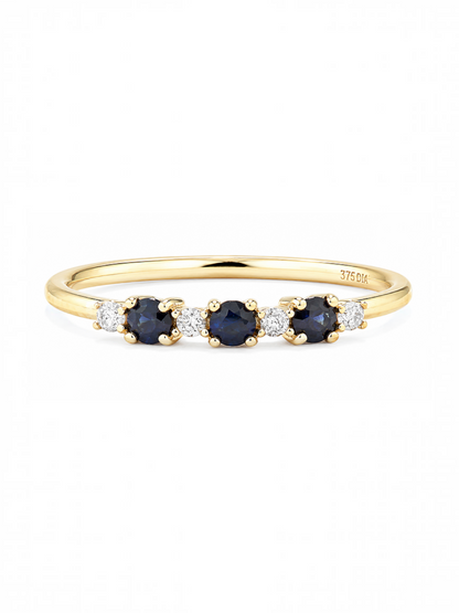 Ring, mit Saphir, 375 Gelbgold