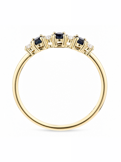 Ring, mit Saphir, 375 Gelbgold