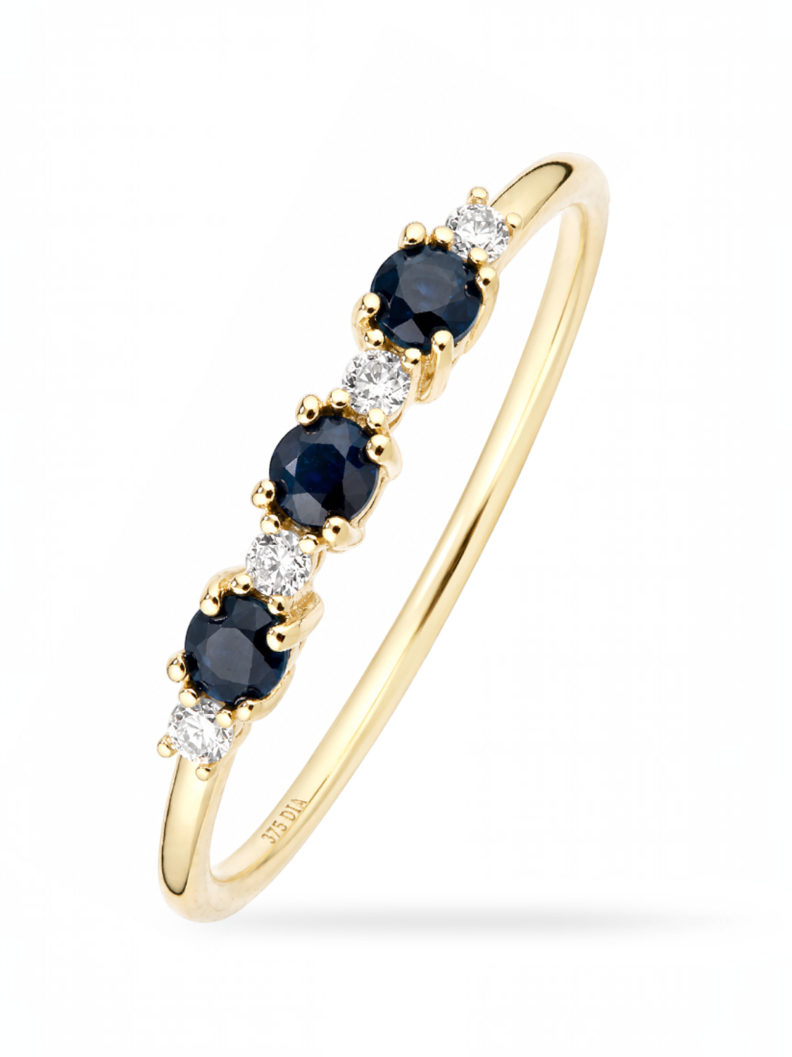 Ring, mit Saphir, 375 Gelbgold