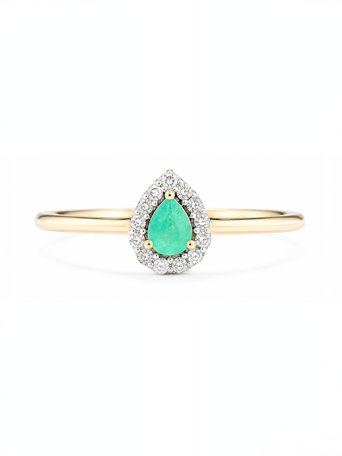Ring, mit Smaragd, 375 Gelbgold