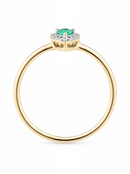 Ring, mit Smaragd, 375 Gelbgold