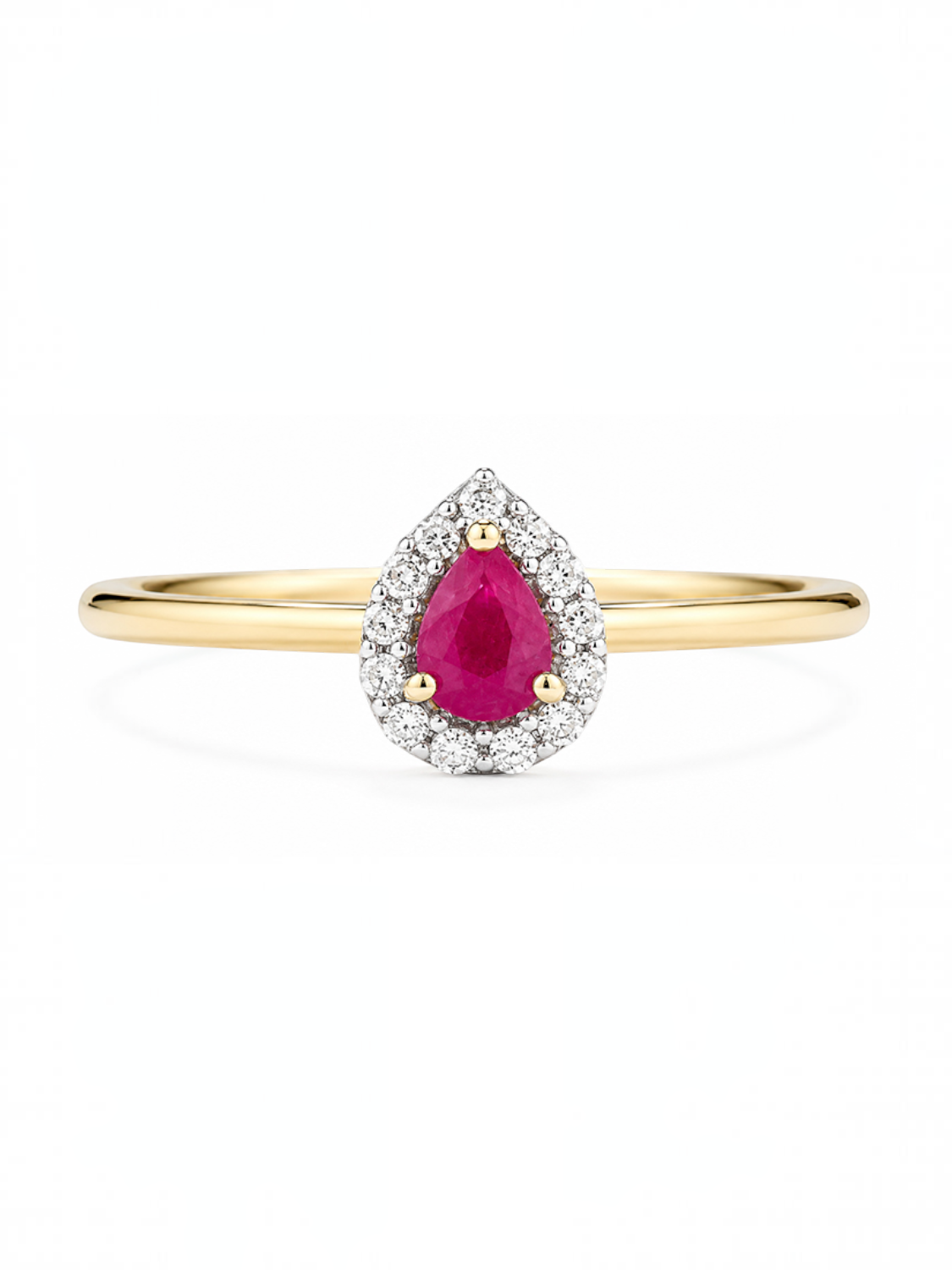 Ring, mit Rubin, 375 Gelbgold
