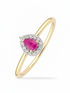 Ring, mit Rubin, 375 Gelbgold