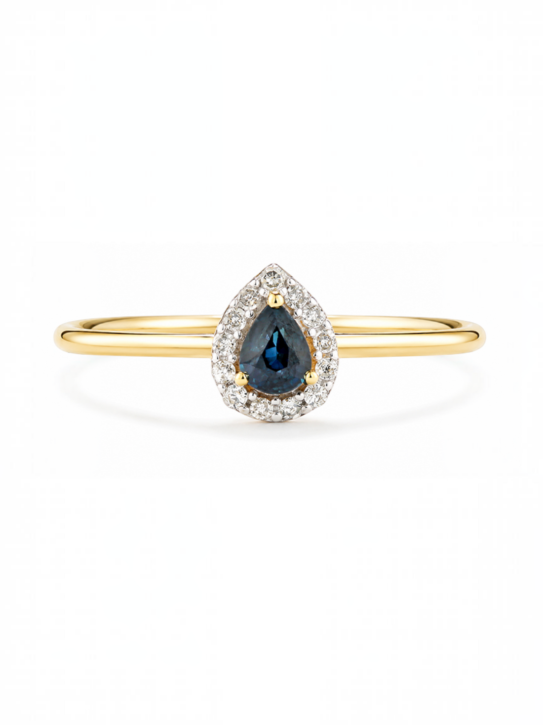Ring, mit Saphir, 375 Gelbgold