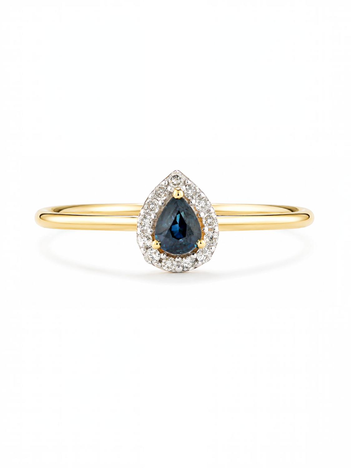 Ring, mit Saphir, 375 Gelbgold