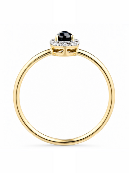 Ring, mit Saphir, 375 Gelbgold