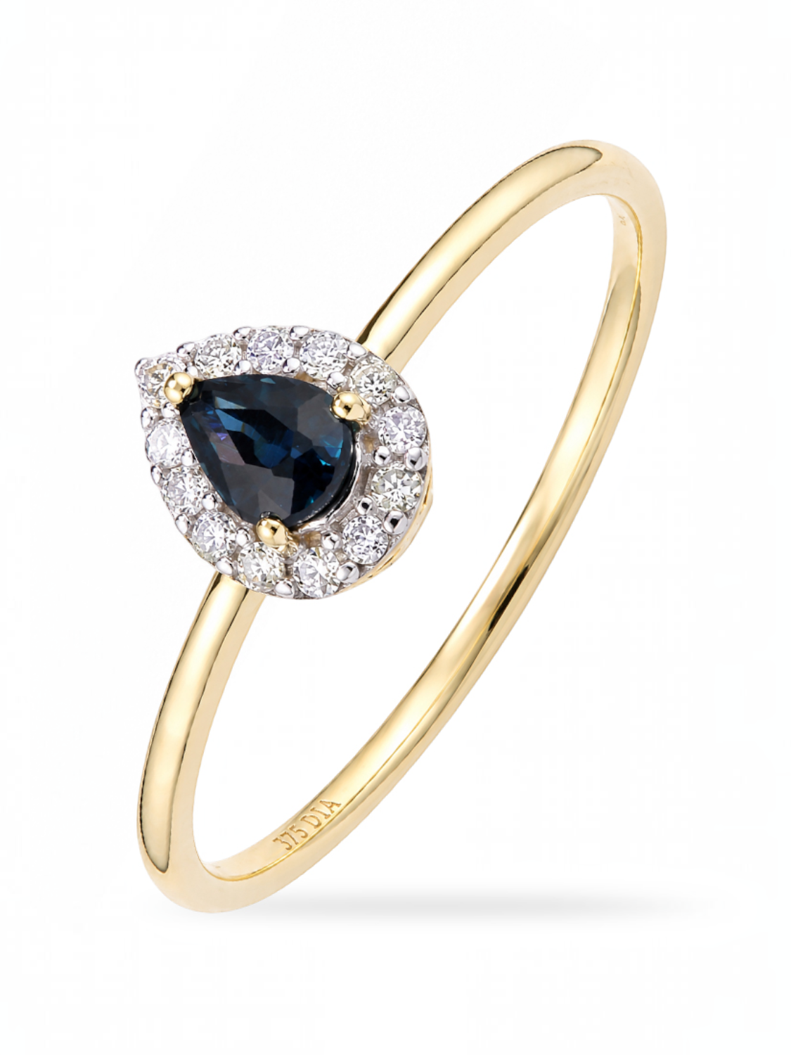 Ring, mit Saphir, 375 Gelbgold