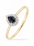 Ring, mit Saphir, 375 Gelbgold