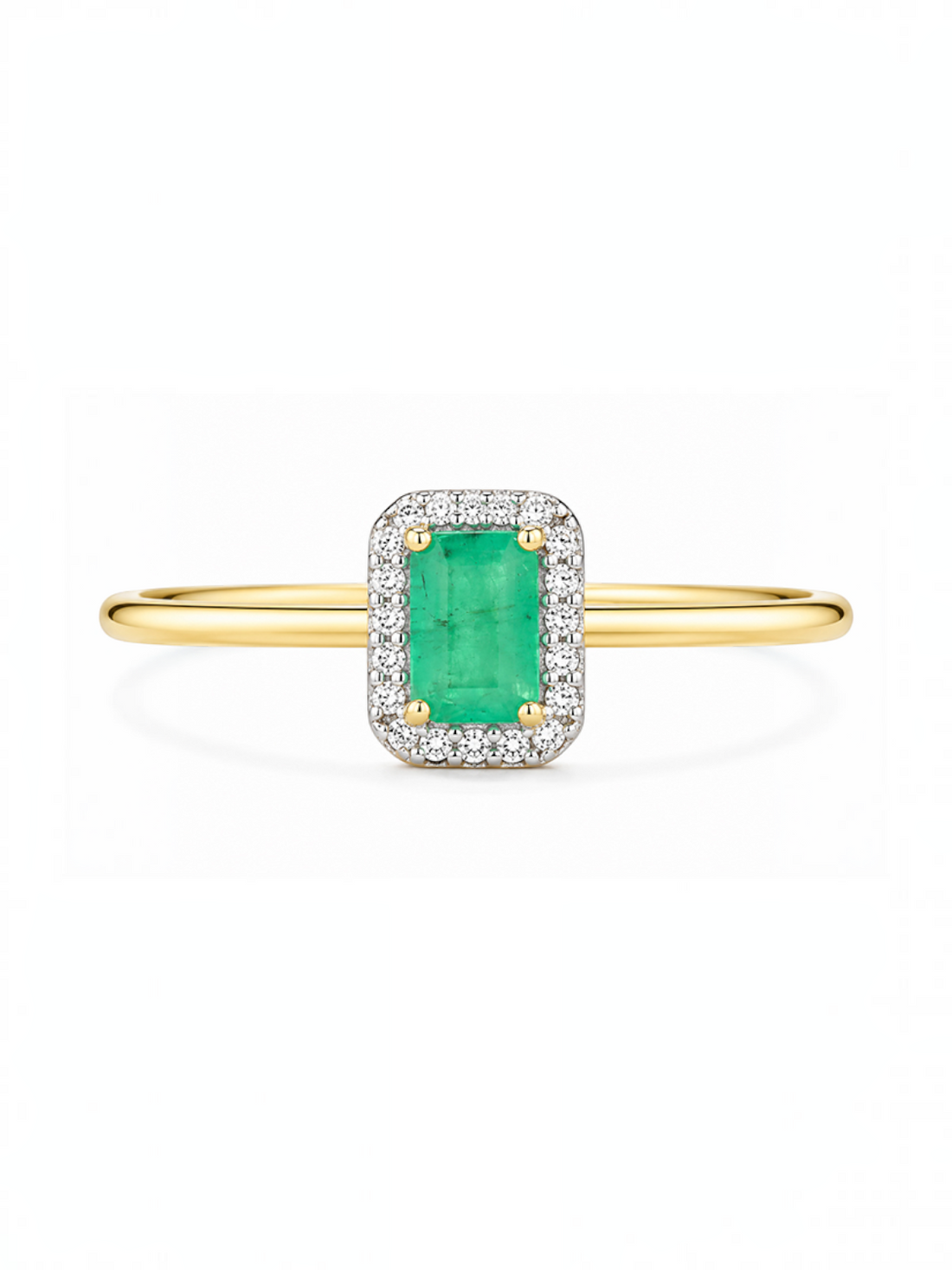 Ring, mit Smaragd, 375 Gelbgold